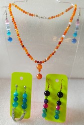 collier et boucles artisanat pierre fine sur mesure
