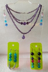 collier et boucles artisanat pierre fine sur mesure