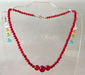 collier et boucles artisanat pierre fine sur mesure