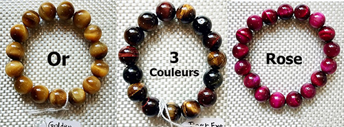 composition bracelet et collier en Perle Pierre Œil de tigre Bracelet pierre fine oeil de tigre